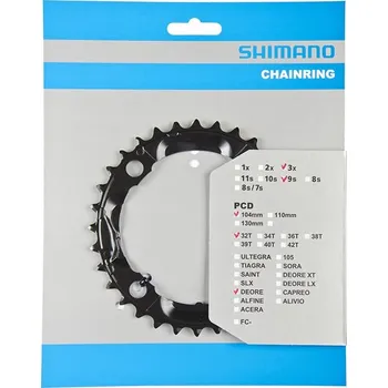 Převodník na kolo SHIMANO převodník DEORE FCM590 32z, černý rozteč 104mm Y1LD98080 4524667352556