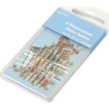 Nástroj na niť a příze EU Jehly DE tupé 6ks Nr.18-22 (37-50mm)