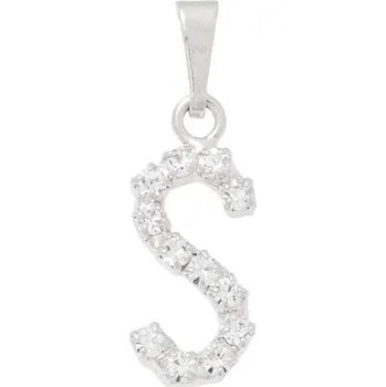 Přívěsek Crystal-ZONE Písmenko štras „S“ rhodium