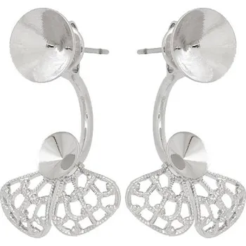 Náušnice Crystal-ZONE Náušnice DOUBLE chaton light 8mm/filigrán rivoli 6mm rhodium