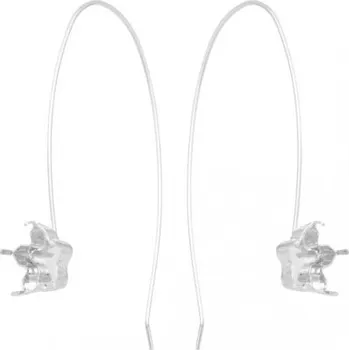 Náušnice Crystal-ZONE Náušnice BIG Flower 10mm krapny rhodium