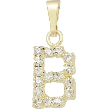 Přívěsek Crystal-ZONE Písmenko štras „B“ gold plating 24kt