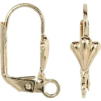 Rybářský háček CZ Náušnicový háček mušle GOLD PLATING 24kt