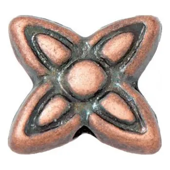 Materiál na výrobu šperku Korálek kovový KYTKA 7mm Stará měď