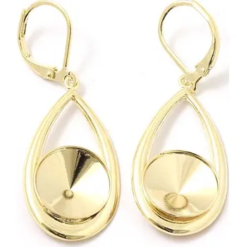 Náušnice Crystal-ZONE Náušnice Kapka rivoli 12mm gold plating 24kt