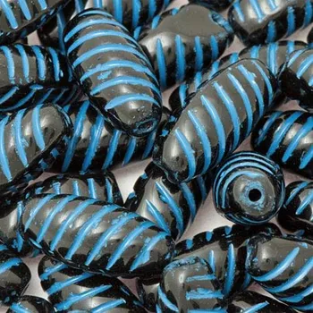 Korálek CZ Korálek mačkaný ŠIŠKA 14/6mm černá modrá