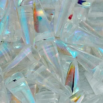 Korálek CZ Korálek mačkaný SPIKE 13/5mm crystal AB