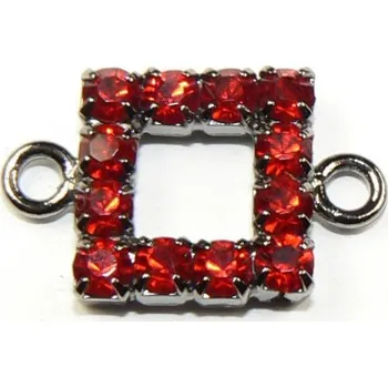 Materiál na výrobu šperku Crystal-ZONE Štrasový čtverec s očky light siam