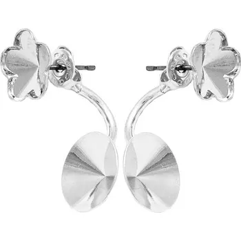 Náušnice Crystal-ZONE Náušnice DOUBLE Flower 10mm/rivoli 12mm rhodium
