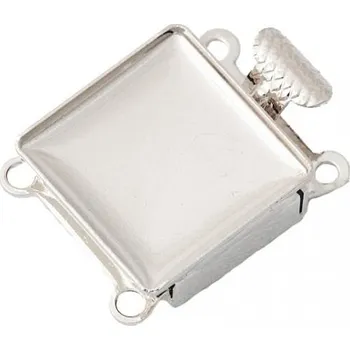 Materiál na výrobu šperku Crystal-ZONE Ozdobný zámeček Chessboard 12mm dvouřadý Rhodium