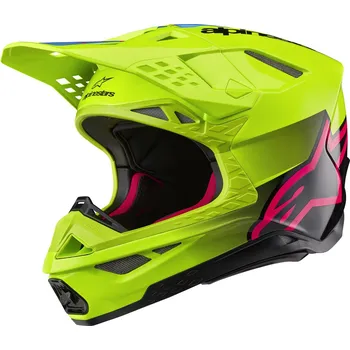 Helma na motorku ALPINESTARS přilba SUPERTECH S-M10 UNITE žlutá fluo/černá/růžová 2025 - XL
