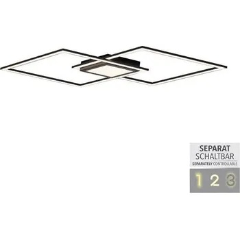 JUSTLIGHT ASMIN LED stropní svítidlo 106x37cm, černá, ploché, paměťová funkce, panel 3000K - LEUCHTEN DIREKT / JUST LIGHT LD 14695-18