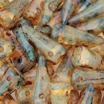 Korálek CZ Korálek mačkaný SPIKE 13/5mm crystal travertin