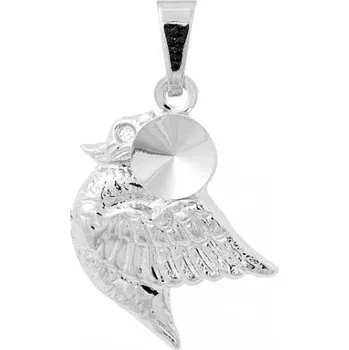 Přívěsek Crystal-ZONE Přívěsek šlupna LABUŤ Rivoli 6mm rhodium