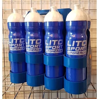 Láhev Sportovní láhve na pití 1l 8ks + nosič modrá/modrá/bílá