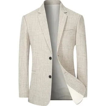 Luxusní pánské sako business a casual Barva: Khaki, Velikost: 3XL