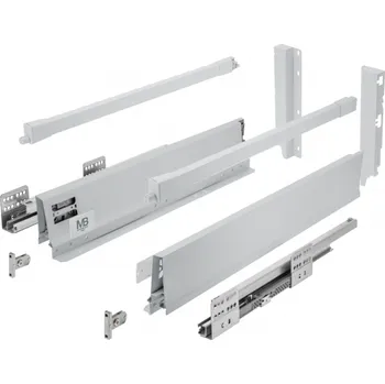 Nábytkové kování Zásuvka GTV MODERN BOX PRO, H 199 mm, L 350 mm, soft-close, plný výsuv, šedá