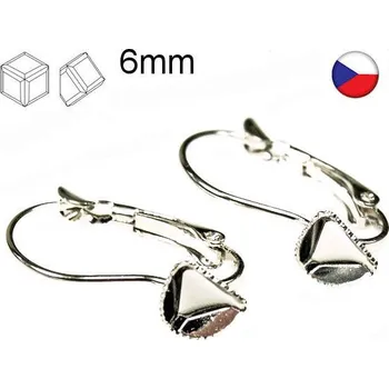 Náušnice Crystal-ZONE Náušnice Angled Cube 6mm rhodium