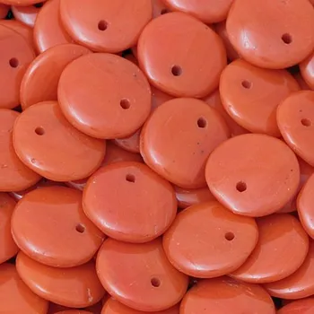 Korálek CZ Korálek mačkaný KRUH 8mm oranžová