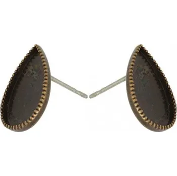 Náušnice Crystal-ZONE Náušnice Kapka trn 13/8mm staré zlato