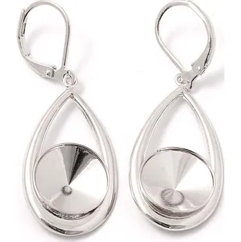 Náušnice Crystal-ZONE Náušnice Kapka rivoli 12mm rhodium