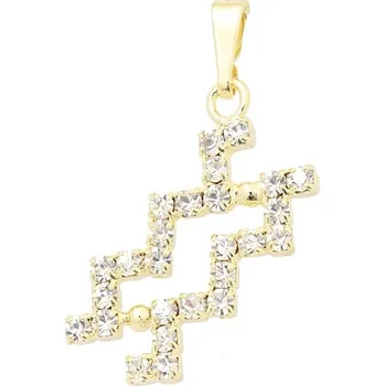 Přívěsek Crystal-ZONE Přívěsek znamení Vodnář 22/12mm gold plating 24kt