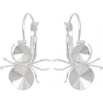 Náušnice Crystal-ZONE Náušnice Pavouk Rivoli 6/8mm rhodium