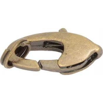 Materiál na výrobu šperku CZ Bižuterní karabinka 14mm staré zlato