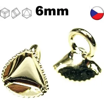 Materiál na výrobu šperku Crystal-ZONE Spojovací komonent Angled Cube 6mm gold plating 24kt