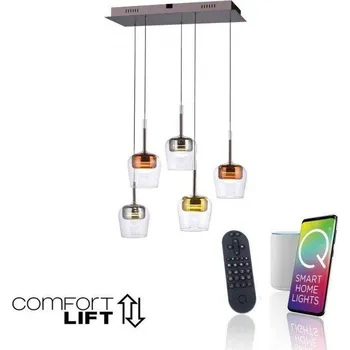PAULNEUHAUS LED závěsné svítidlo Q-KON 5-ramenné vícebarevné Smart Home ZigBee 2700-5000K - PAUL NEUHAUS PN 2743-70