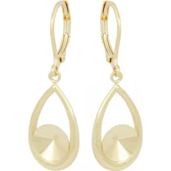 Náušnice Crystal-ZONE Náušnice KAPKA Rivoli 8mm gold plating 24kt