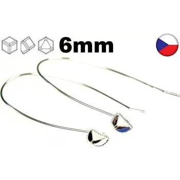 Náušnice Crystal-ZONE Náušnice BIG Angled Cube 6mm rhodium