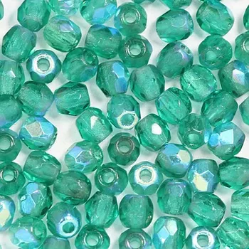 Korálek CZ Korálky broušené 3mm zelená AB (50ks)