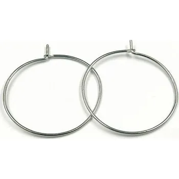 Materiál na výrobu šperku CZ Naušnicové kreole kruh 25mm platina