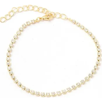 Náramek Crystal-ZONE Náramek STRASS 2mm crystal/gold plating 24kt