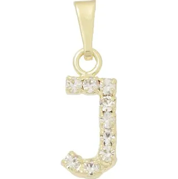 Přívěsek Crystal-ZONE Písmenko štras „J“ gold plating 24kt