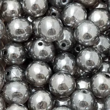 Korálek CZ Korálek mačkaný KULIČKA 8mm crystal ALU