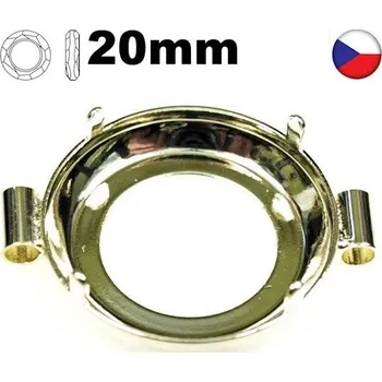 Korálek Crystal-ZONE Spojovací komponent trubička Cosmic Ring 20mm krapny gold plating 24kt