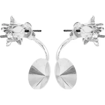 Náušnice Crystal-ZONE Náušnice DOUBLE Star krapny 10mm/rivoli 12mm rhodium