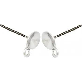 Materiál na výrobu šperku Crystal-ZONE Náušnicový trn s očkem Rivoli 6mm rhodium