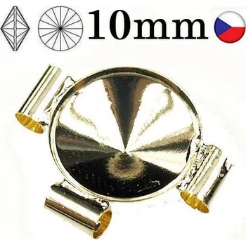 Korálek Crystal-ZONE Spojoavací komponent 3x trubička Rivoli 10mm gold plating 24kt