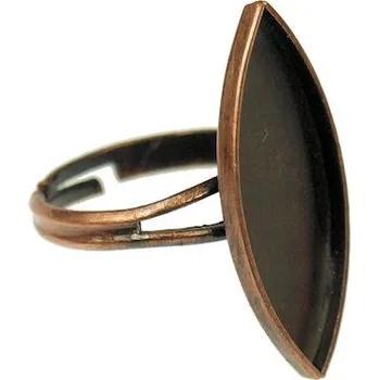 Prsten Crystal-ZONE Prsten Naveta 24/10mm stará měď