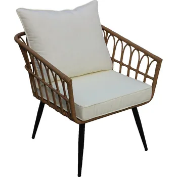 Zahradní křeslo, přírodní/černá/béžová, ARALY