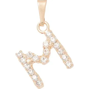 Přívěsek Crystal-ZONE Písmenko štras „M“ rose gold