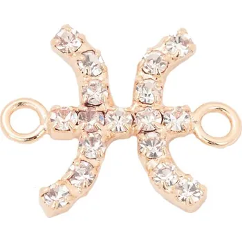 Náramek Crystal-ZONE Mezidíl na náramek znamení Ryby 15/12mm rose gold