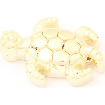 Materiál na výrobu šperku Kovový korálek Želva 13/9mm gold plating 24kt