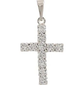 Přívěsek Crystal-ZONE Křížek 22/16mm se Swarovski® Crystals Rhodium