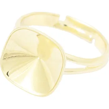 Prsten Crystal-ZONE Prsten rovně Square 12mm gold plating 24kt
