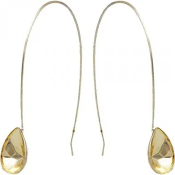 Náušnice Crystal-ZONE Náušnice BIG Pear 14mm gold plating 24kt