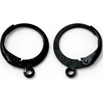 Materiál na výrobu šperku Crystal-ZONE Náušnicový kruh s očkem 12mm chirurgická ocel black